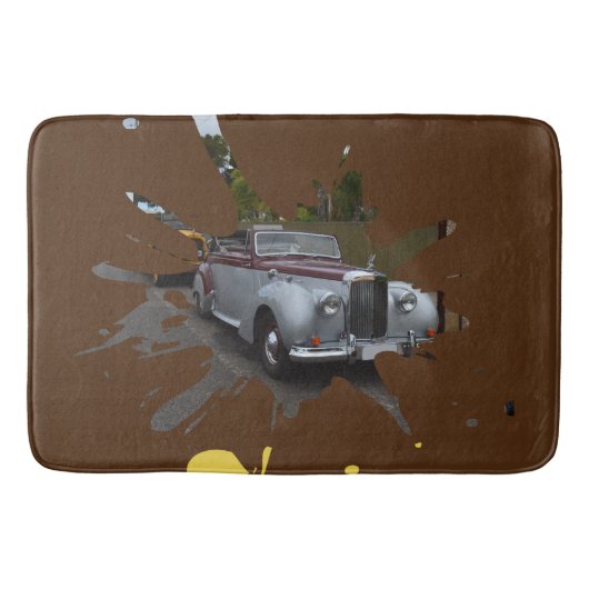 Grijze en Bourgogne  klassieke auto, Badmat (Voorkant)