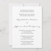 Grijze en Butterroomkathedraal bruiloft Kaart (Achterkant)