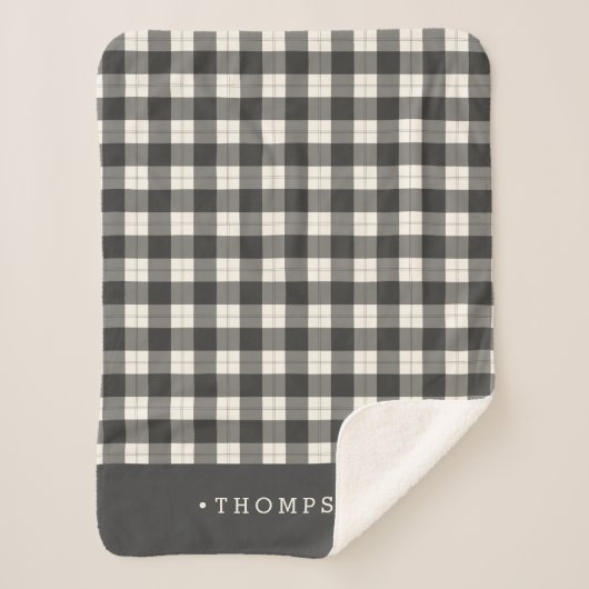 Grijze en Cream Buffalo Gepersonaliseerd Sherpa Deken (Voorkant)
