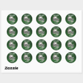 Grijze en donkergroene Football Helmet Ronde Sticker (Vel)