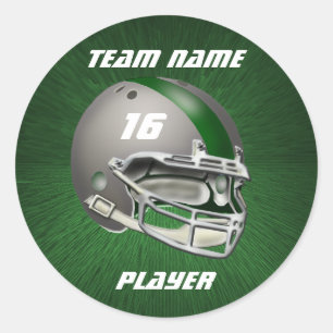 Grijze en donkergroene Football Helmet Ronde Sticker