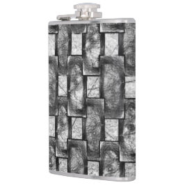 Grijze en gekleurde grijze rechthoekige borden heupfles