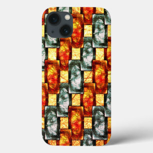 Grijze en gekleurde groene, rechthoekige platen Case-Mate iPhone case