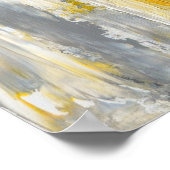 Grijze en gele Abstracte kunst Poster (Hoek)
