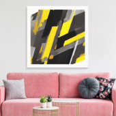 Grijze en gele Abstracte schaduwen Canvas Afdruk (Insitu (Woonkamer))