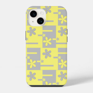 grijze en gele afdruk, Hoesje-Mate iPhone draagtas 14 Hoesje