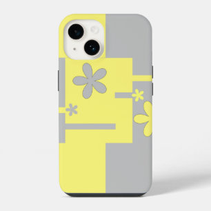 grijze en gele afdruk, iPhone 14 hoesje