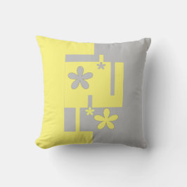 grijze en gele afdruk, kussen