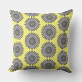 grijze en gele afdruk, kussen