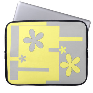 grijze en gele afdruk, laptop sleeve