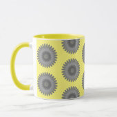 grijze en gele afdruk, mok (Links)