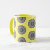 grijze en gele afdruk, mok (Voorkant links)