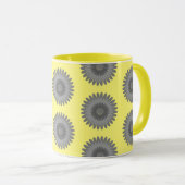grijze en gele afdruk, mok (Voorkant rechts)