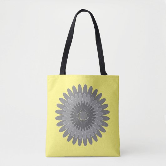 grijze en gele afdruk, tote bag (Voorkant)