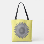 grijze en gele afdruk, tote bag (Achterkant)