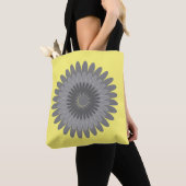 grijze en gele afdruk, tote bag (Dichtbij)