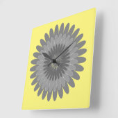 grijze en gele afdruk, vierkante klok (Hoek)