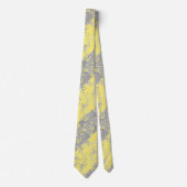Grijze en gele bladeren op een gestreepte achtergr stropdas (Voorkant)