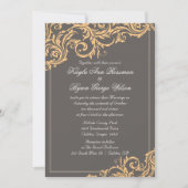 Grijze en gele bloei huwelijksuitnodiging kaart (Voorkant)