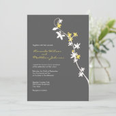 Grijze en gele bruiloft kaart (Staand voorkant)
