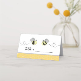 Grijze en Gele Bumble Bee Place Kaarten Plaatskaartje
