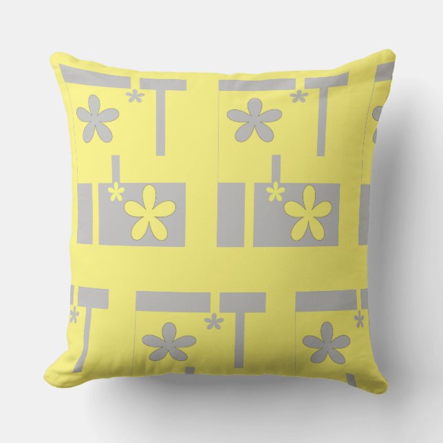 grijze en gele druk 2021 kussen (Voorkant)