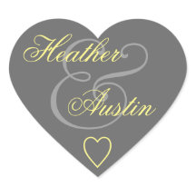 Grijze en gele envelop bruiloft V14A