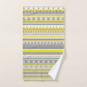 Grijze en gele geometrische vormen bad handdoek (Handdoek)