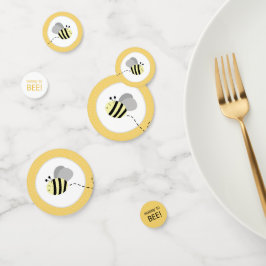 Grijze en gele hommel baby shower confetti