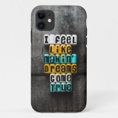 Grijze en gele teksttelefoongevallen Case-Mate iPhone case (Achterkant)