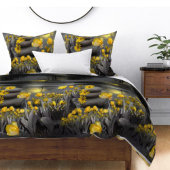 Grijze en gele tulpen met zonsondergang kaart