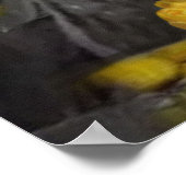 Grijze en gele tulpen met zonsondergang poster (Hoek)