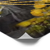 Grijze en gele tulpen met zonsondergang poster (Hoek)