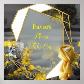 Grijze en gele tulpen met zonsondergang poster (Voorkant)