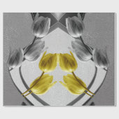 Grijze en gele tulpenbloem 2021 kleuren cadeaupapier (Vlak)