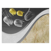 Grijze en gele tulpenbloemtextuur 2021 kleur tafelkleed (Voorkant (Horizontaal))