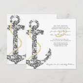 Grijze en gele uitnodiging voor weduwen (Voorkant / Achterkant)