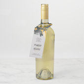 Grijze en gele Waterverf Floral Modern Wedding Flessenhanger