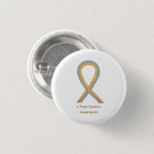Grijze en Gold Angel Awareness Ribbon Button Pins (Voorkant /achterkant)