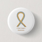 Grijze en Gold Angel Awareness Ribbon Button Pins (Voorkant)