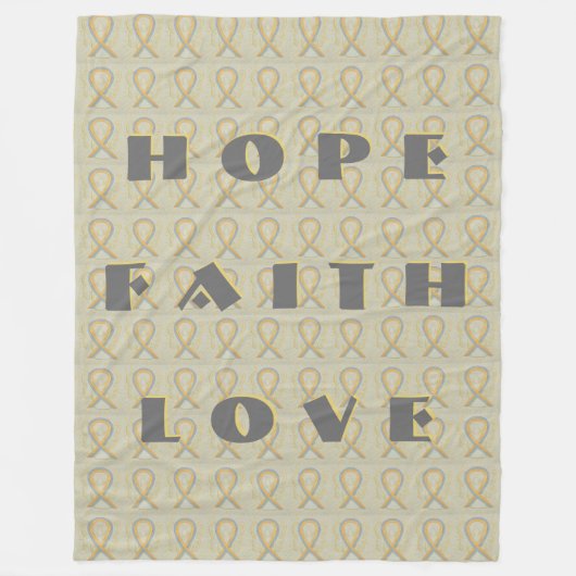 Grijze en Gold Awareness Ribbon Angel Blanket Fleece Deken (Voorkant)