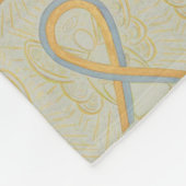 Grijze en Gold Awareness Ribbon Angel Blanket Fleece Deken (Hoek)