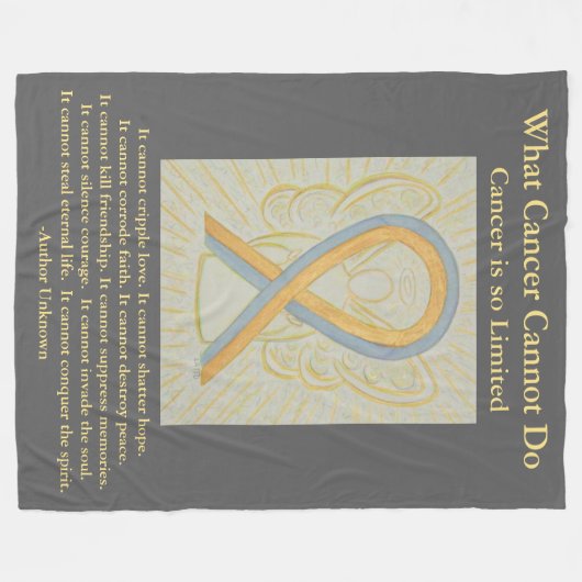 Grijze en Gold Awareness Ribbon Angel Blanket Fleece Deken (Voorkant (Horizontaal))