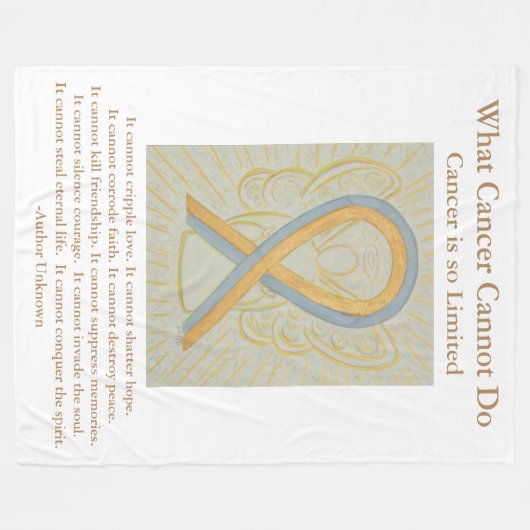 Grijze en Gold Awareness Ribbon Angel Blanket Fleece Deken (Voorkant (Horizontaal))