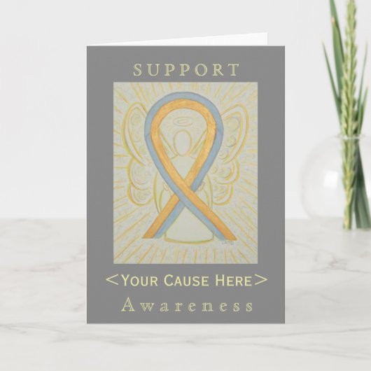 Grijze en Gold Awareness Ribbon-kaart Kaart (Voorkant)