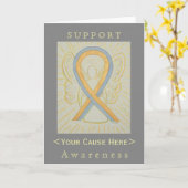 Grijze en Gold Awareness Ribbon-kaart Kaart (Gele Bloem)