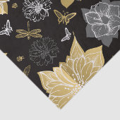 Grijze en gouden bloemen tissuepapier (Detail)