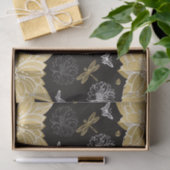 Grijze en gouden bloemen tissuepapier (Geschenk)