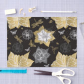 Grijze en gouden bloemen tissuepapier (Craft)