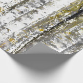 Grijze en gouden bomen cadeaupapier (Hoek)